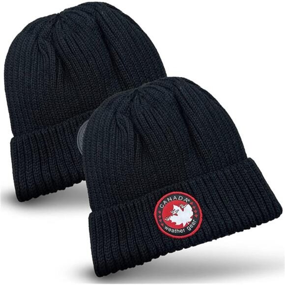 Knitted Women\'s Hat - Soft and Warm Red Logo Cuffed Winter Hat main image 2